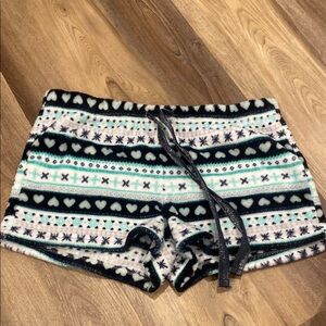 Cozy Patterned Fleece PJ Shorts